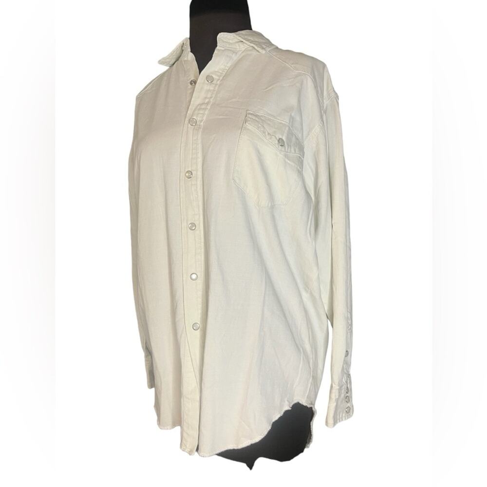 Sandrine Rose X Free People NWT Oversized Pearl Snap Western Tunic Shirt Size S - Picture 3 of 10